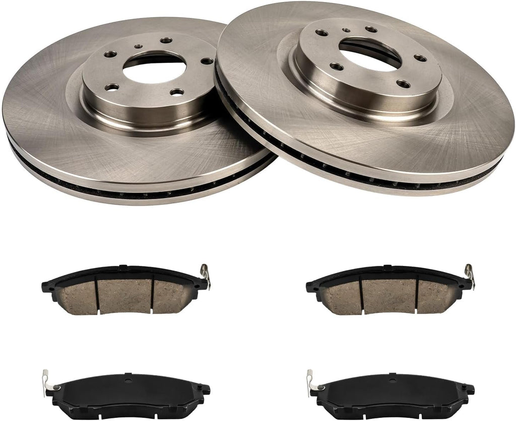 KAX Front Brake Kit for Murano, G35, G37, 350Z, M35, EX35, QX70, Q40, G25, M37, Q70, Q70L, M45, 370Z, QX50, EX37, M56, M35h, 12.59inch Brake Rotors Pads Kit