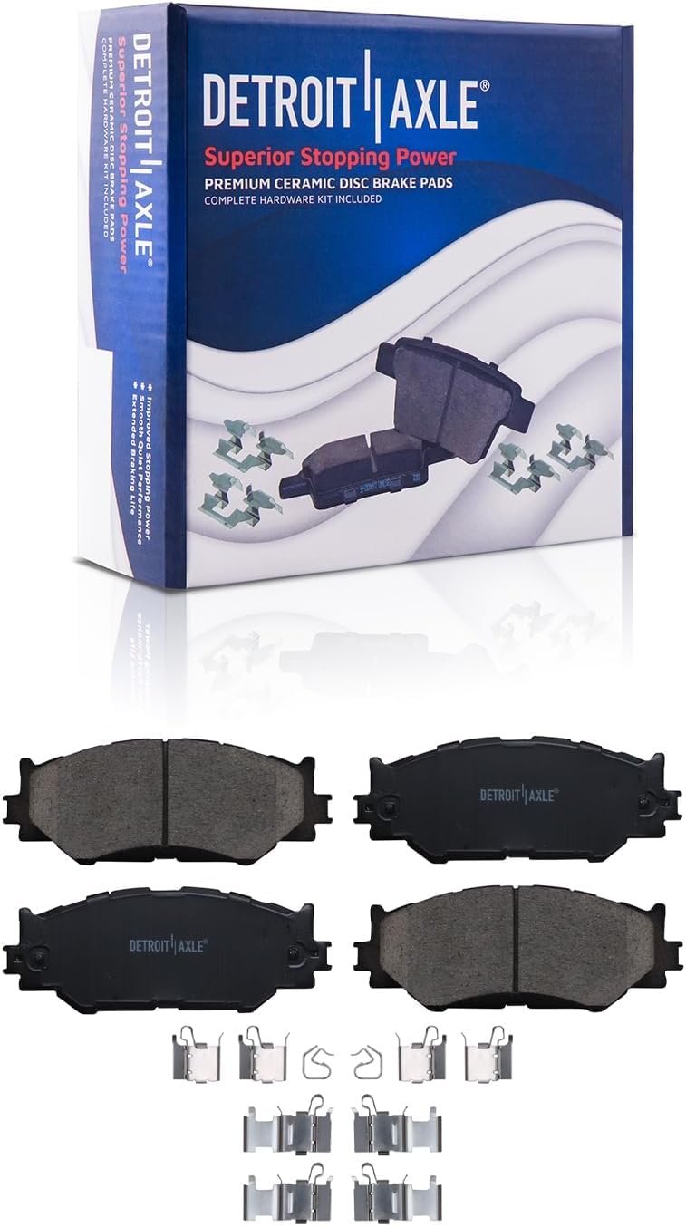 Detroit Axle - Front Brake Kit for 2006-2015 Lexus IS250, Disc Brake Rotors Ceramic Brake Pads Wheel Bearing Hubs 2007 2008 2009 2010 2011 2012 2013 2014 Replacement