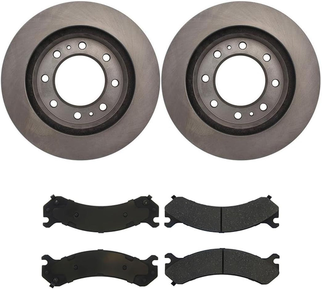 4X Front Replacement Brake Kit Brake Rotors & Ceramic Brake Pads Fits Cadillac DeVille 2000-2005 Fits Chevrolet Avalanche 2500 2002-2006 Fits Chevy Avalanche 2500 2002-2006