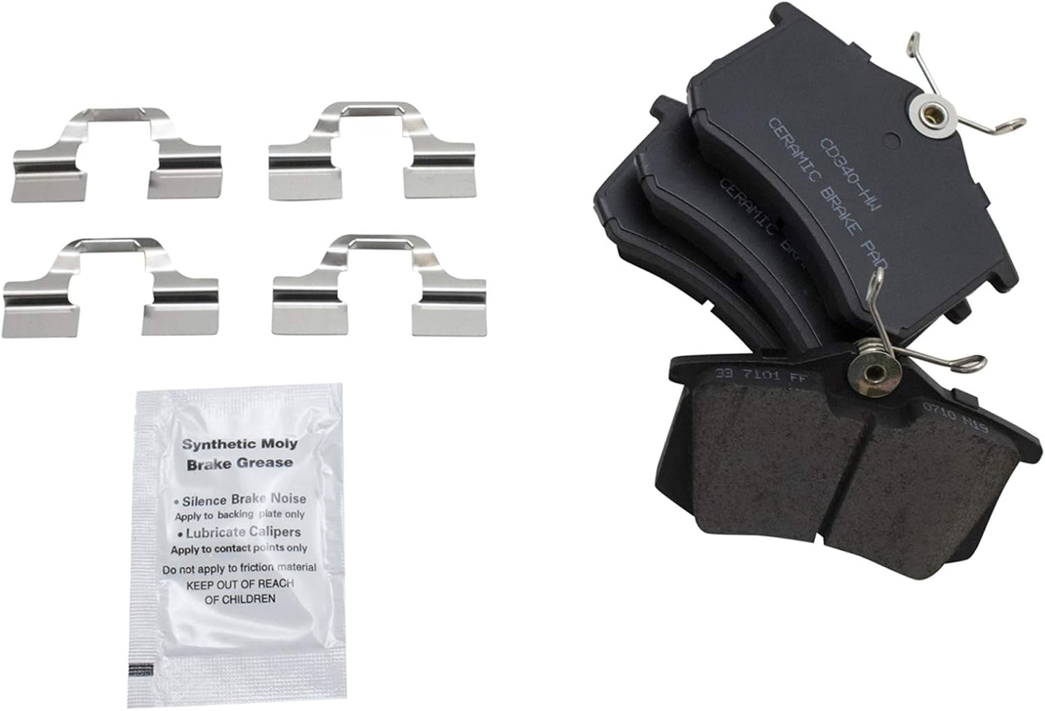 TRQ Performance Rear Brake Pad and Rotor Set Ceramic Drilled Slotted Solid Rotors Calipers Compatible with 1999 Volkswagen Jetta