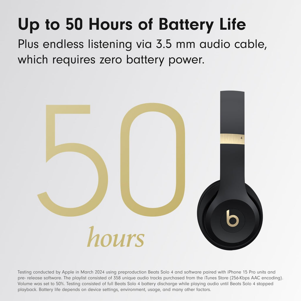 Beats Solo 4 with AppleCare+ for Headphones (2 Years) - Black & Gold