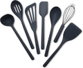 GreenPan Silicone 7 Piece Cooking Utensil Set, Ladle, Turners, Spatula, Spoons, Whisk, Flexible Nonstick Kitchen Tools Rigid Steel Core, Heat-Resistant, Anti-Slip Handle BPA-Free Dishwasher Safe, Gray