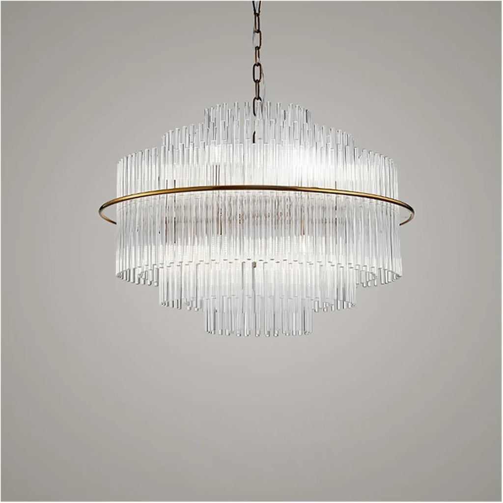 Round Oval Gold Silver Chrome Crystal Designer LED Chandelier Lighting Lustre Suspension Luminaire Lampen for Foyer Dinning Room,Dining Light Fixtures