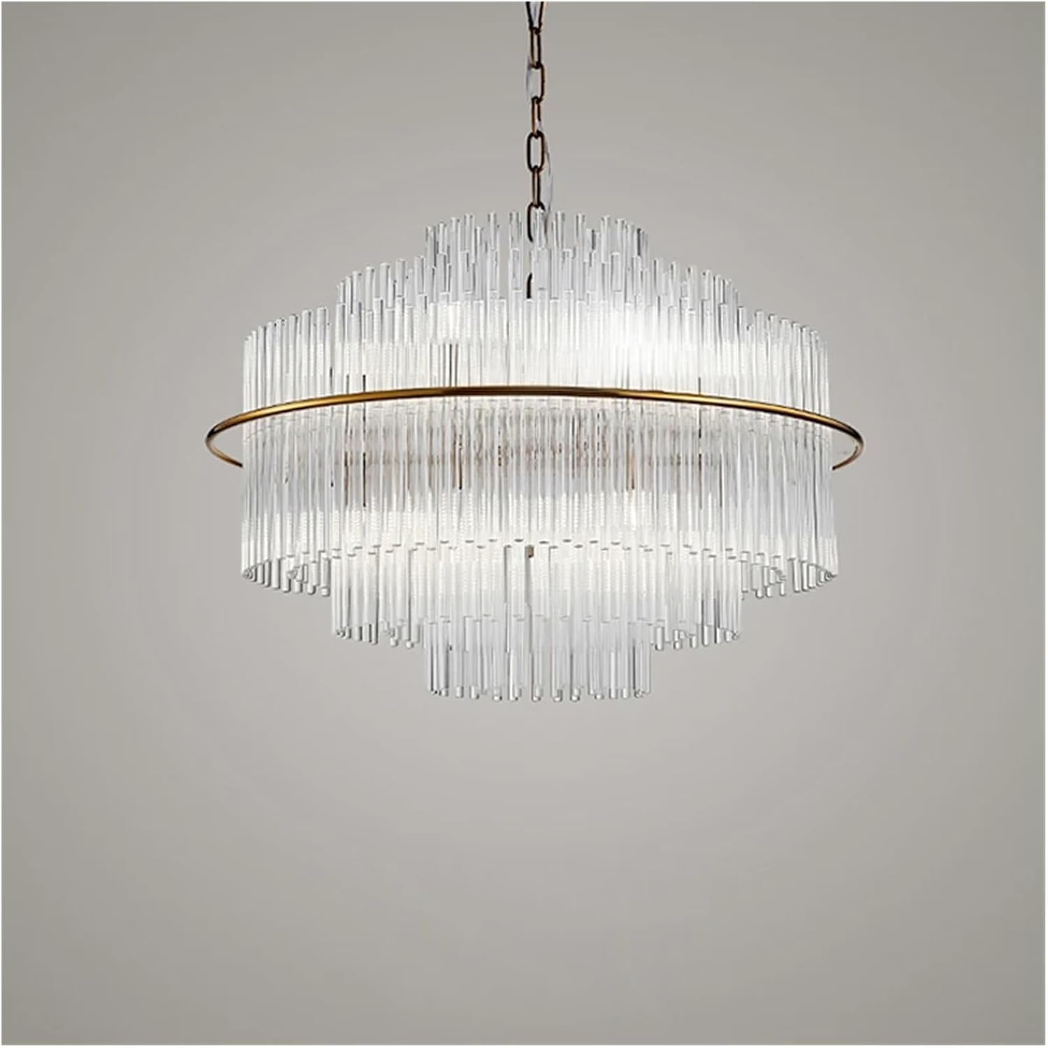Round Oval Gold Silver Chrome Crystal Designer LED Chandelier Lighting Lustre Suspension Luminaire Lampen for Foyer Dinning Room,Dining Light Fixtures