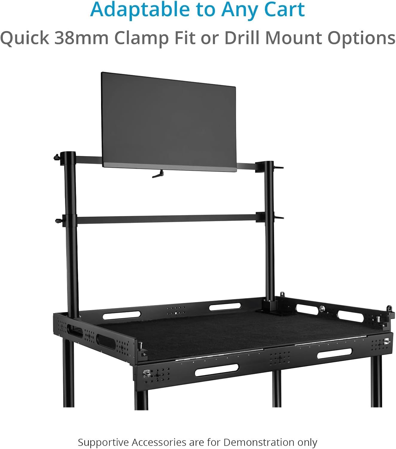 PROAIM Multi Monitor Mounting System for Video Camera Production Carts. 5/8' Baby Pin Mount. Clamping Range: 38mm. Payload up to 27kg/60lb. (P-MLMT-M2)