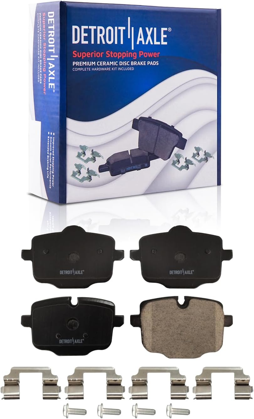 Detroit Axle - 10pc Brake Kit for BMW 530e 530i 540i 540d 740i 740e 840i 640i xDrive Gran Turismo Coupe iX X4 X5 X6, Drilled Brake Rotors Ceramic Brake Pads Replacement: 13.70' Front 13.58' Rear
