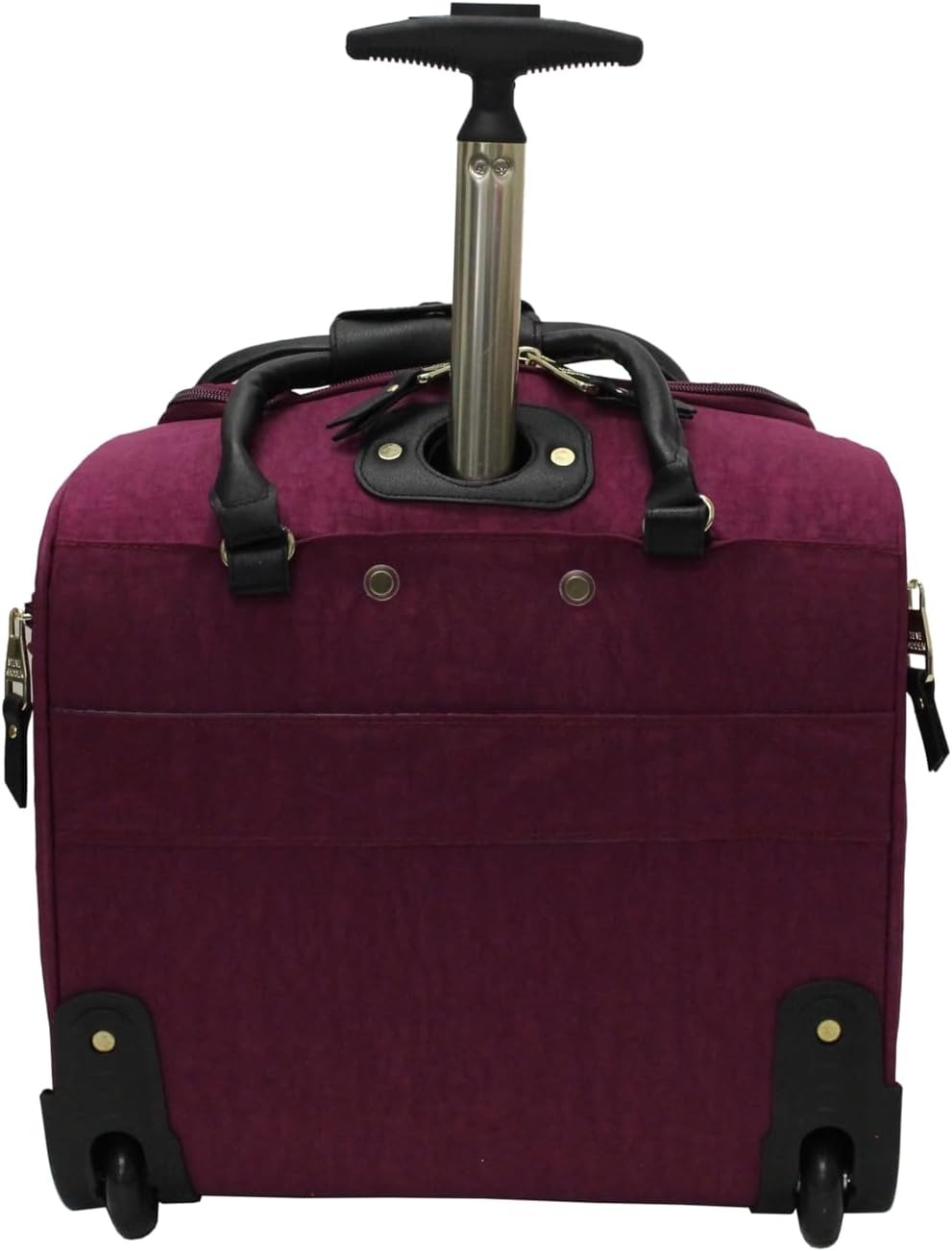 Steve Madden Designer 15 Inch Carry on Suitcase- Small Weekender Overnight Business Travel Luggage- Lightweight 2- Rolling Spinner Wheels Under Seat Bag for Women (Peek-A-Boo Purple)