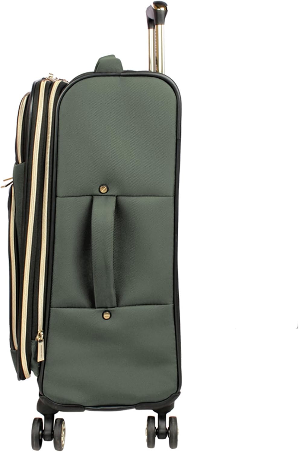 Kenneth Cole REACTION Chelsea 2-Piece Bundle - 20' Chevron Expandable 8-Wheel Carry-On Suitcase & Matching 15' Laptop Tote Bag, Olive