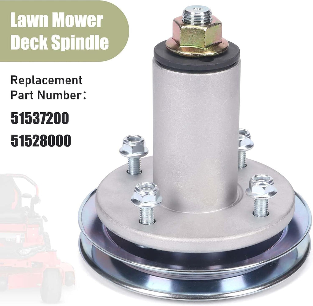 3 Pack 51528000 51537200 Lawn Mower Deck Spindle Assembly with Spindle Nut Compatible with Ariens Ikon-X/XD/XL 52 & Edge 52 & Gravely ZTX/ZT XL 52 Zero-Turn Mower Model 915xxx