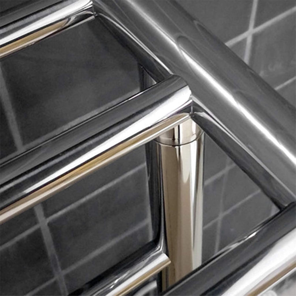 Towel Warmer 304 Stainless Steel Bathroom Toilet Heated Towel Rail Wall Mounted Electric Heating Towel Drying Rack Silver (Silver-Hard Wired