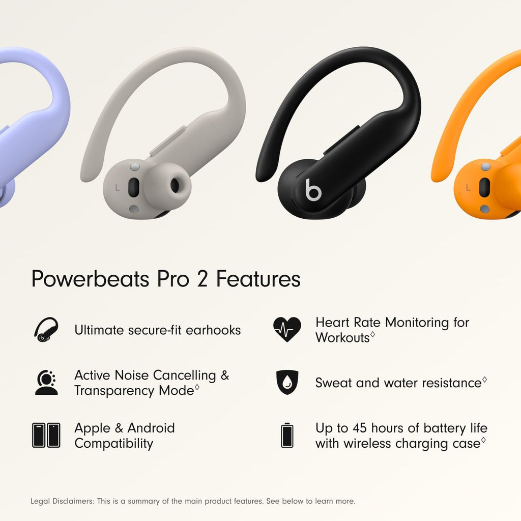Beats Powerbeats Pro 2 Wireless Bluetooth Earbuds with AppleCare+ (2 Years) - Jet Black