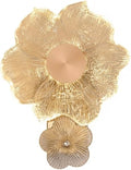 Luxury Art Deco Golden Wall Sconce, Exquisite Hammered Glass Petals Floral Light Fixture, Elegant Gold Tone Flower Lamp, Vintage Decorative Sconce for Bedroom, Hallway and Living Room