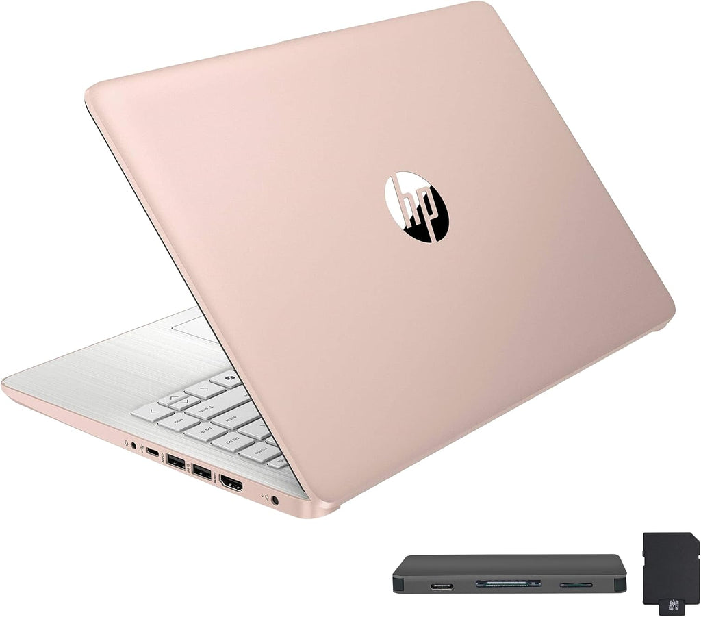 HP Stream 14' HD BrightView Laptop, Intel Celeron N150, 8GB RAM, 288GB Storage (128GB eMMC + 160GB Docking Station Set), Intel UHD Graphics, 720p Webcam, Wi-Fi, 1 Year Office 365, Win 11 S, Gold