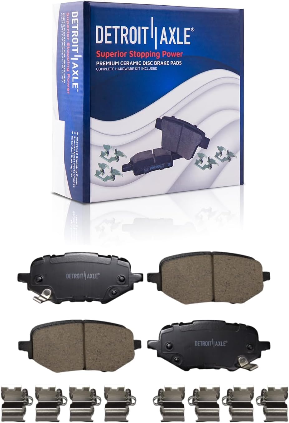 Detroit Axle - 8pc Brake Kit for 2017-2021 Honda Clarity Disc Brakes Rotors 2018 2019 2020 Ceramic Brake Pads with Hardware Replacement : 12.28' inch Front and 12.20' inch Rear