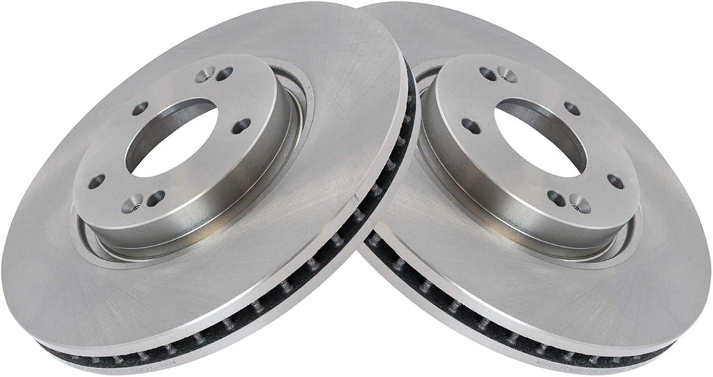TRQ Front Brake Pad and Rotor Set Ceramic Vented Rotors Compatible with 2013-2016 Hyundai Veloster 2014-2016 Kia Forte Koup Forte5