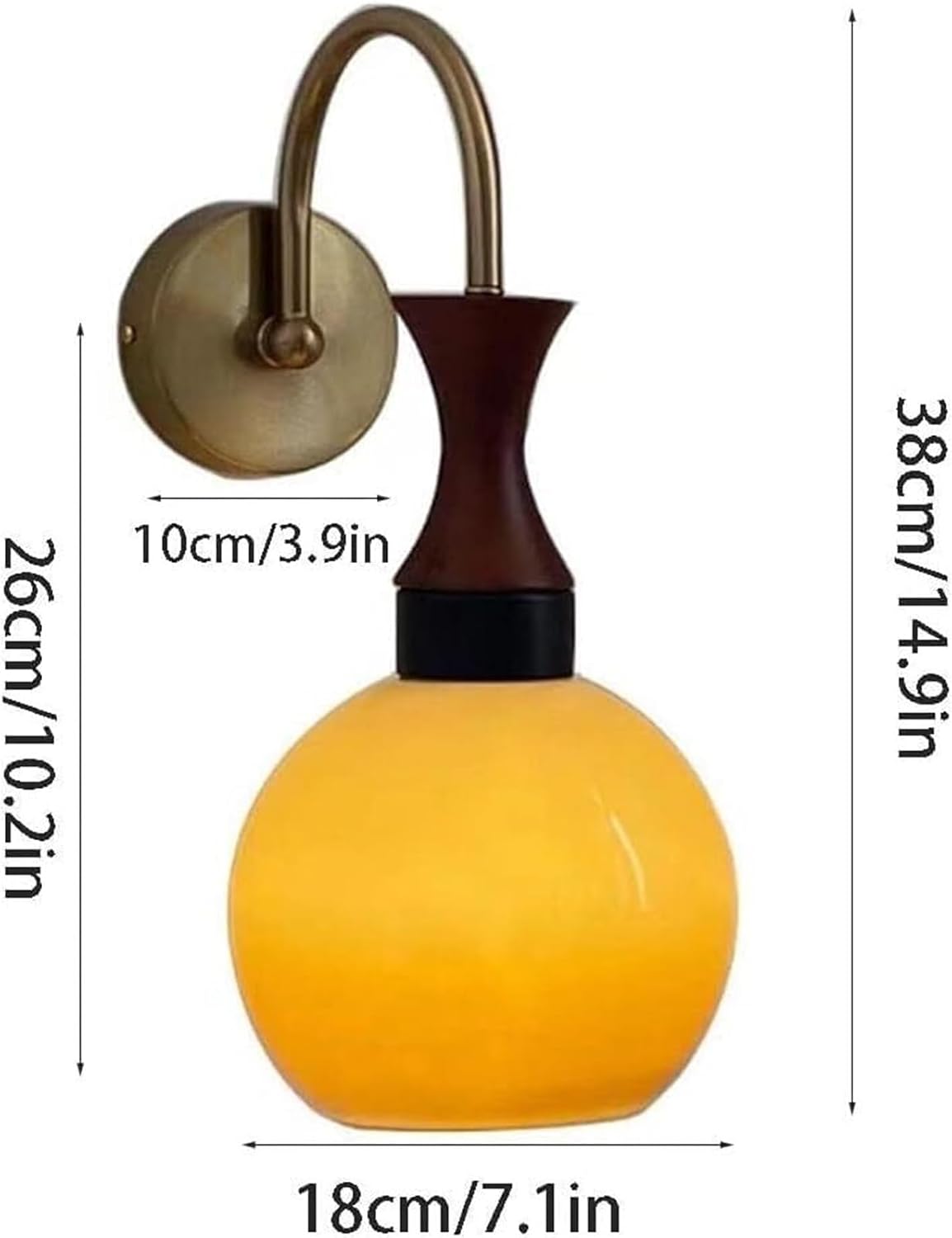 Wall Sconces Modern Industrial Iron Lamp Indoor Decor Mounted Light Glass Lampshade for Bathroom Living Room Bedroom(Gold)(Silver)