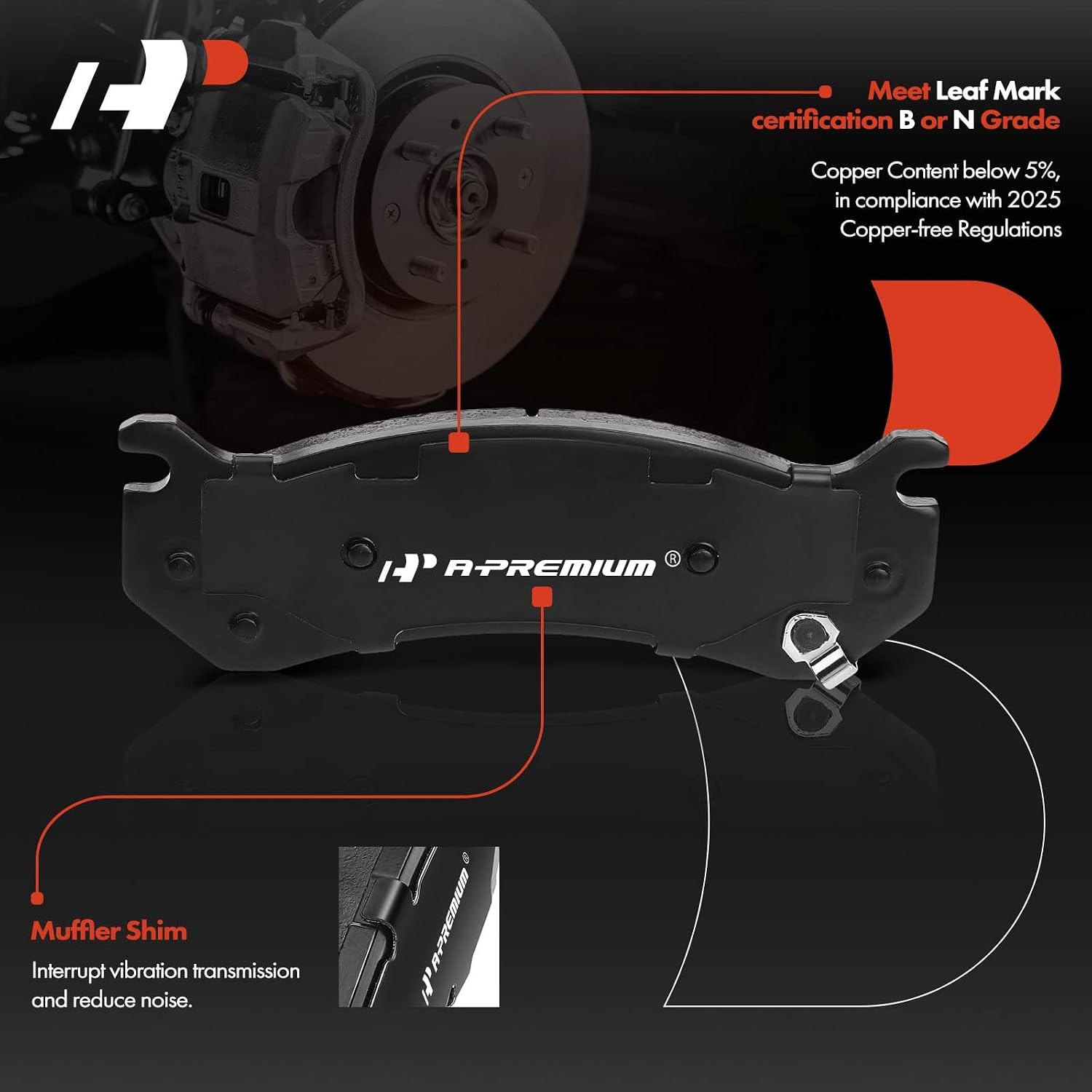 A-Premium 12.99 inch (330mm) Rear Drilled and Slotted Disc Brake Rotors + Ceramic Pads Kit Compatible with Select Chevy and GMC Models - Silverado HD, Suburban, Sierra 2500, Avalanche, Yukon XL, 6-PC
