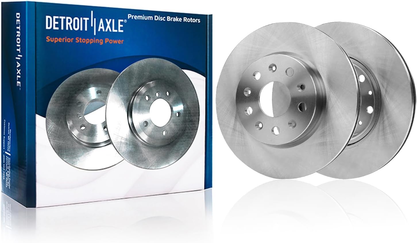 Detroit Axle - 8pc Brake Kit for 2015-2019 Cadillac ATS, 12.64' inch Front and 12.40' inch Rear Disc Brake Rotors Ceramic Brakes Pads with Hardware 2016 2017 2018 Replacement