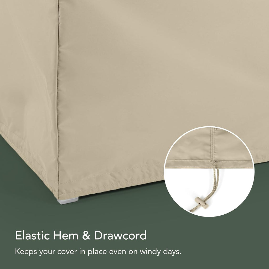 Covermates Elite Zero‑Turn and Riding Lawn Mower Cover – Heavy‑Duty Polyester All‑Weather Outdoor Protection Water‑Resistant, Drawcord, & Breathable Vent, 58W x 82D x 52H, Khaki