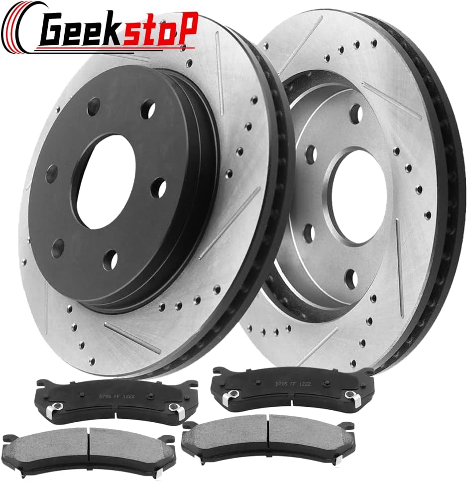 12.01' Front Disc Brake Rotors and Ceramic Brake Pads for 1999-2006 Chevy Silverado 1500, 2000-2006 Tahoe/Suburban 1500/Cadillac Escalade/GMC Sierra 1500, 2000-2006 Yukon XL/Yukon XL 1500