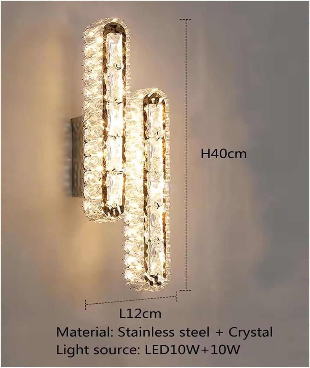 Gold/Silver Wall Lamp Crystals Strip Interior Wall Light for Living Room Background Bedside Corridor Decoration,Bathroom