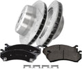PM Auto Set of 6 Rear 330mm Drilled Slotted Disc Brake Rotors-Ceramic Brake Pad kit Replacement For 2004-2006 Chevy Silverado 1500