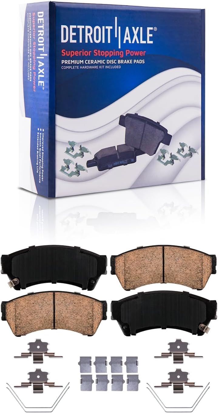 Detroit Axle - 8pc Brake Kit for Ford Fusion Lincoln MKZ Zephyr Mazda 6 Mercury Milan, Disc Brake Rotors Ceramic Brakes Pads Replacement : 11.77' inch Front and 11.02' inch Rear Rotor