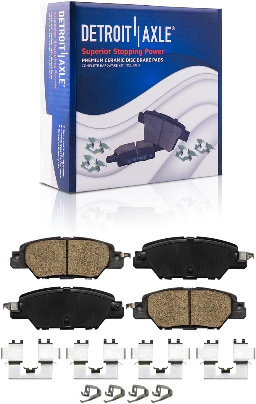 Detroit Axle - 10pc Brake Kit for 2019-2024 Mazda CX-5, Drilled and Slotted Disc Brake Rotors Ceramic Brakes Pads with Hardware Replacement : 12.60' inch Front and 11.93' inch Rear Rotor