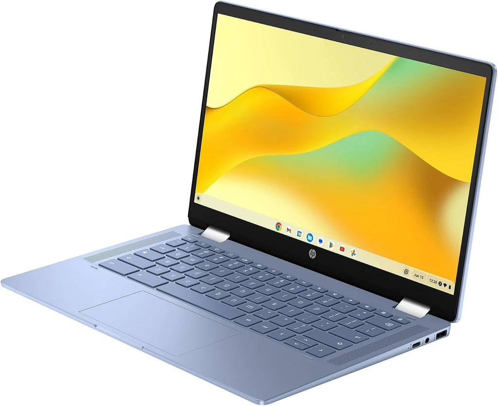 HP Chromebook x360 14 inch FHD IPS Touch 2-in-1 Laptop, Intel Processor N100, 4GB RAM, 64GB eMMC, Chrome OS, Sky Blue, 14b-cd0130wm (Renewed)