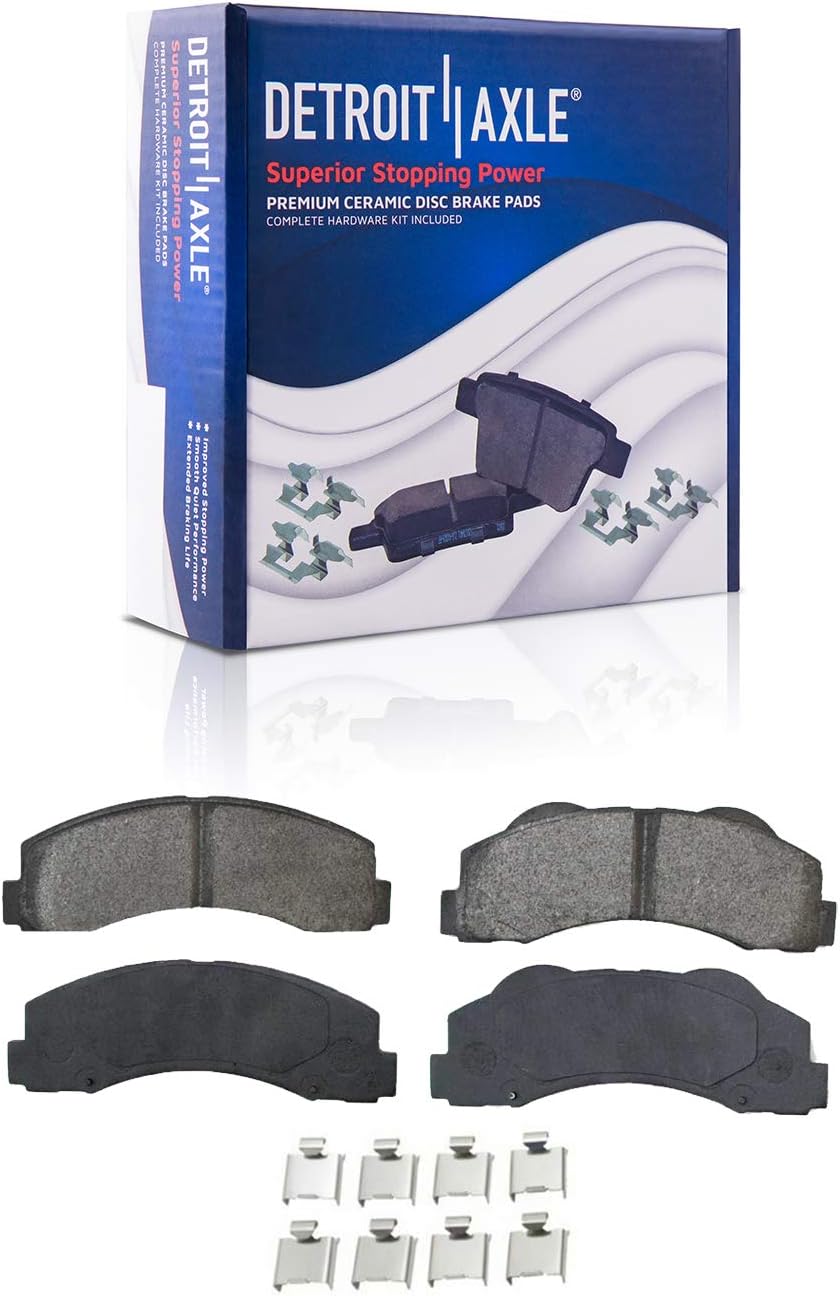 Detroit Axle - Front Brake Kit for 2010-2011 Ford F-150, 2010-2021 Ford Expedition Lincoln Navigator, Disc Brake Caliper Ceramic Brake Pads Replacement