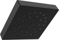 Delta 4-Setting Matte Black Shower Head with H2Okinetic Spray, 4 Inch Square Shower Head, Showerheads, 1.75 GPM Flow Rate, Matte Black 52484-BL