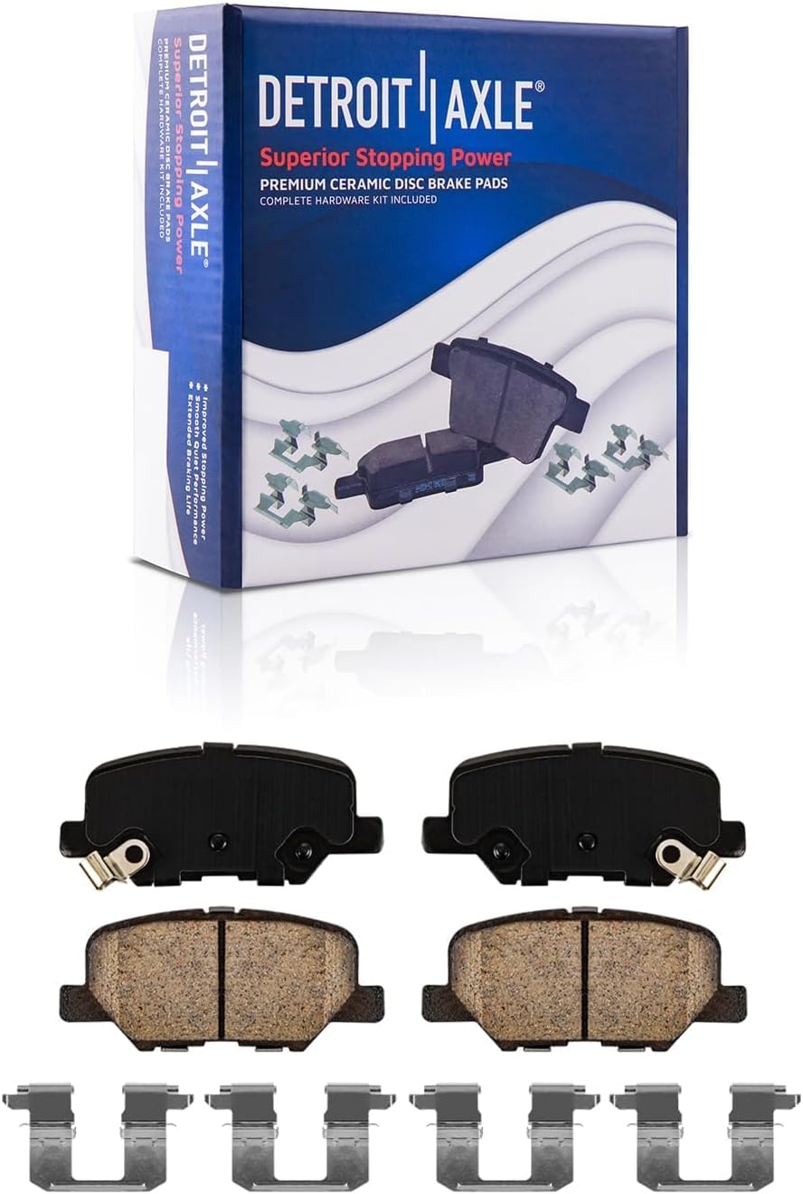Detroit Axle - 8pc Brake Kit for 2014 2015 2016 2017 2018 Mazda 3, 2014 3 Sport, Disc Brake Rotors Ceramic Brake Pads Replacement : 11.02' inch Front and 10.43' inch Rear Rotors