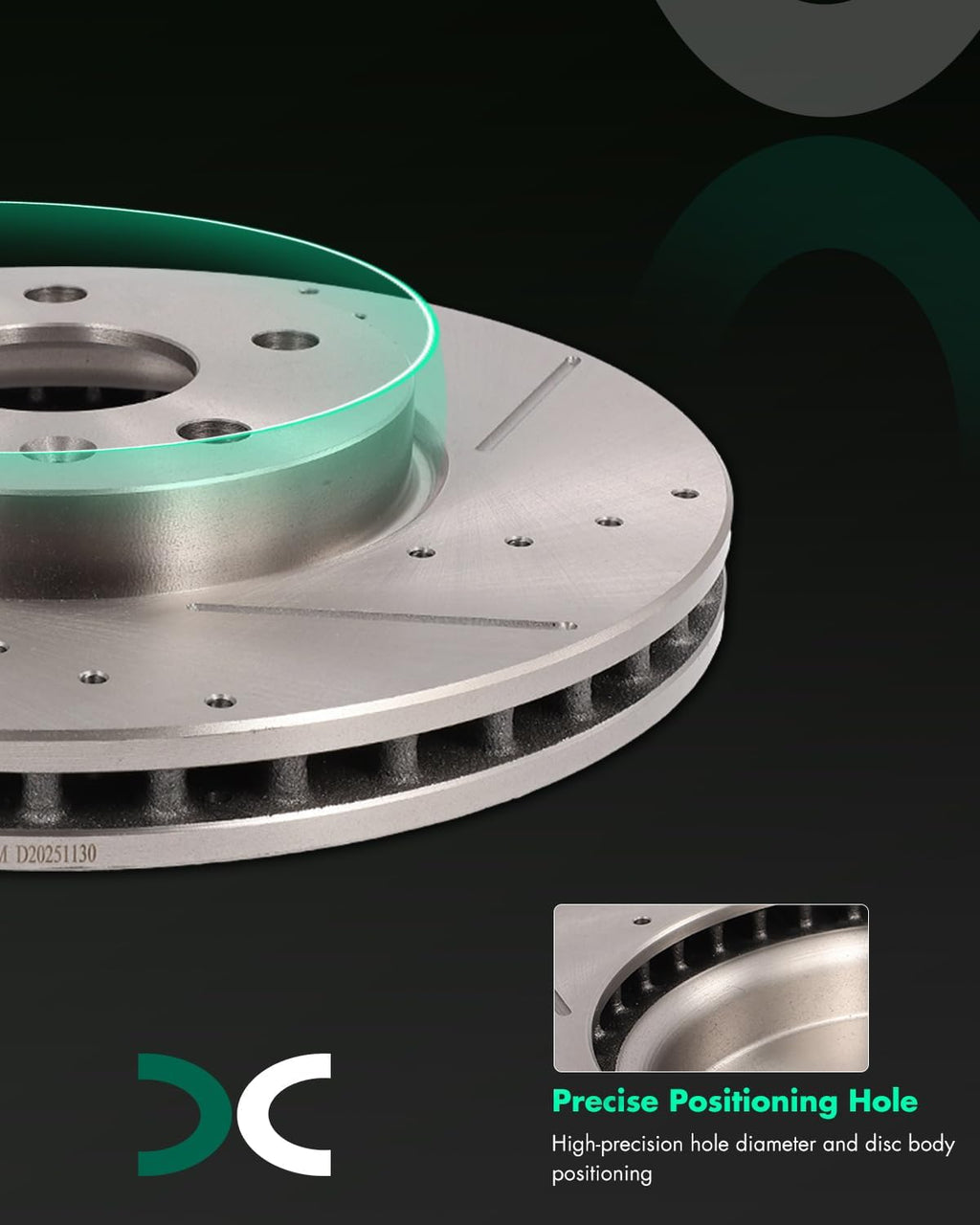 SCITOO Brake Kits For Buick For Allure,For LaCrosse,For Regal,For Chevy For Equinox,For GMC For Terrain,For Saab Front Drilled & Slotted Disc Brake Rotors and Ceramic Brake Pads 55174;D1421