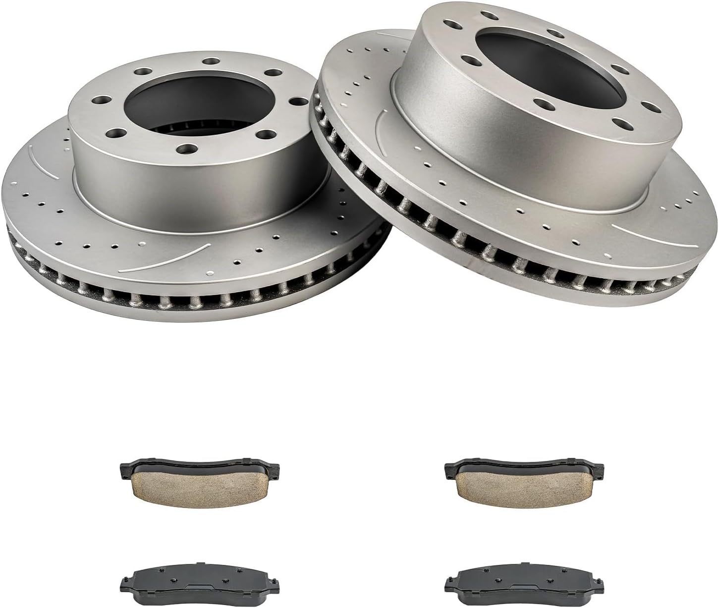 KAX Front Brake Kit for Ford F-250 Super Duty 2005-2012, F-350 Super Duty 2005-2012, F-450 Super Duty 2010-2012, 13.65inch Brake Rotors Pads Kit, #54124+D1069 Front Brakes