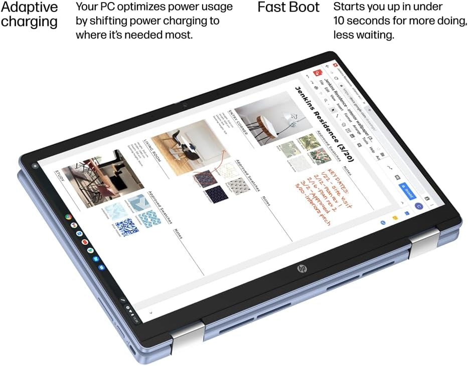 HP Chromebook X360 14b 2-in-1 Laptop (14' FHD Touchscreen, Intel N100, 4GB RAM, 128GB Storage (64GB eMMC + 64GB SD Card)) Home & Student, Long Battery Life, Wi-Fi 6, Webcam, IST Pen & HUB, Chrome OS