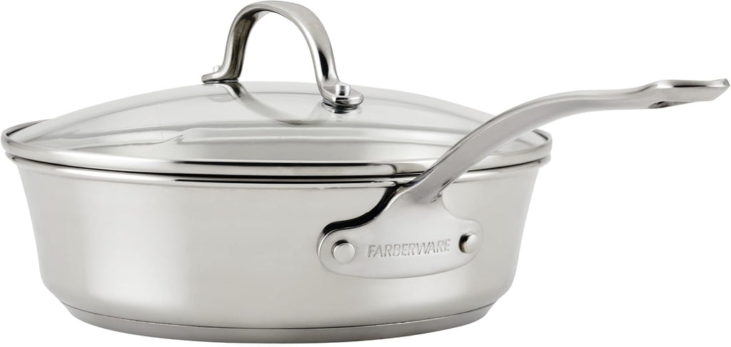 Farberware Millennium Stainless Steel Pots and Pans Set, 10-Piece Induction Cookware Set, Silver