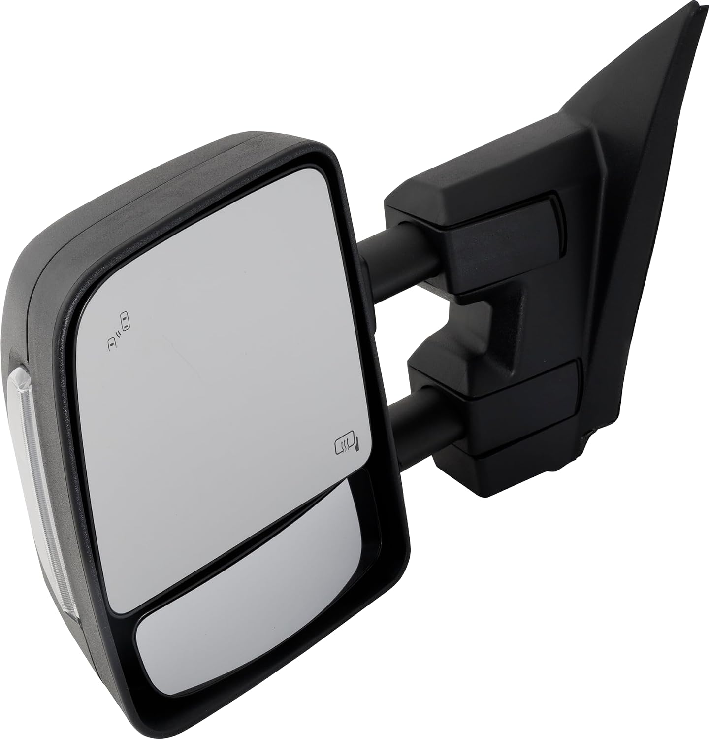 Kool Vue Driver Side Power Heated Towing Mirror for Nissan Titan 2017-2019 With Signal Light, Blind Spot Monitor, Memory & Puddle Lamp Textured