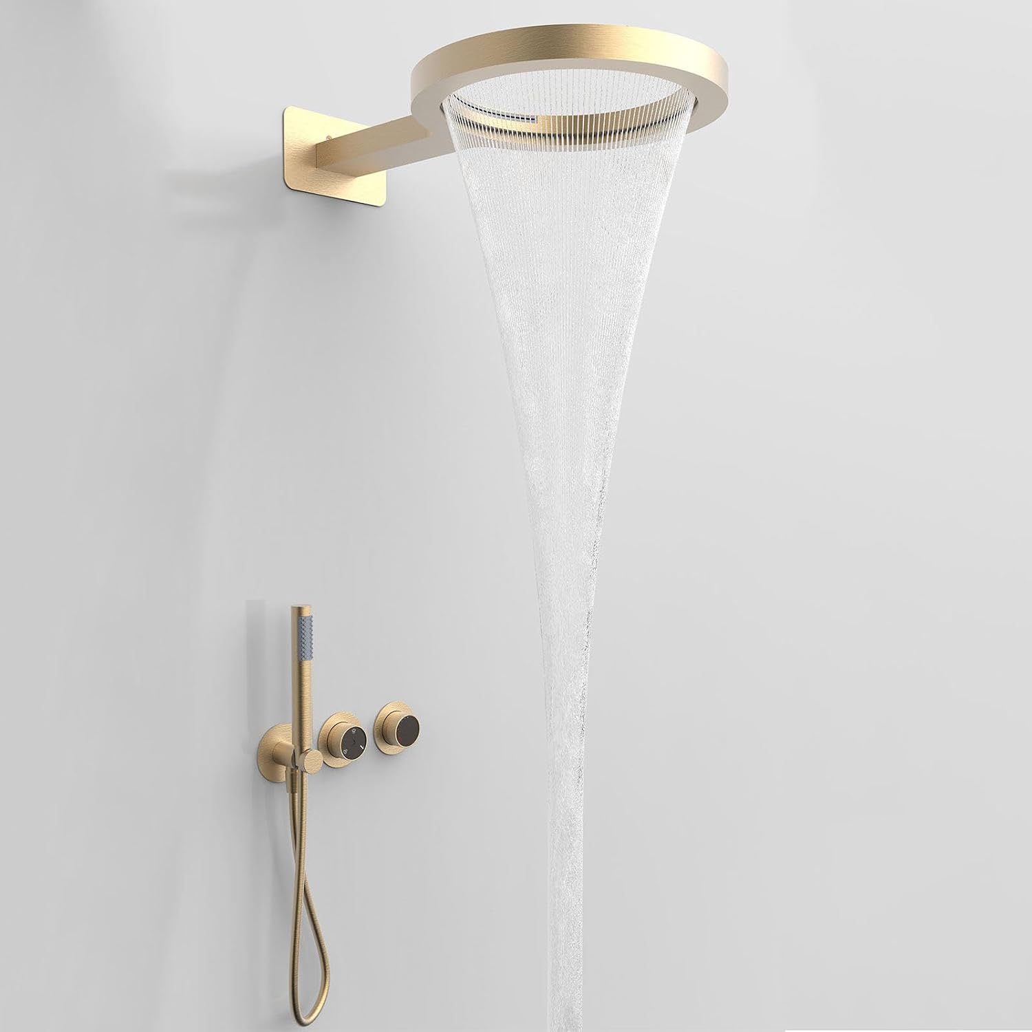 Shower System Concealed, Rain, Waterfall Mode, 3 Functions Shower Set, 12in/30cm Shower Faucet Set, 304 Stainless Steel Round Shower Head, 59ABrass Body, Durable
