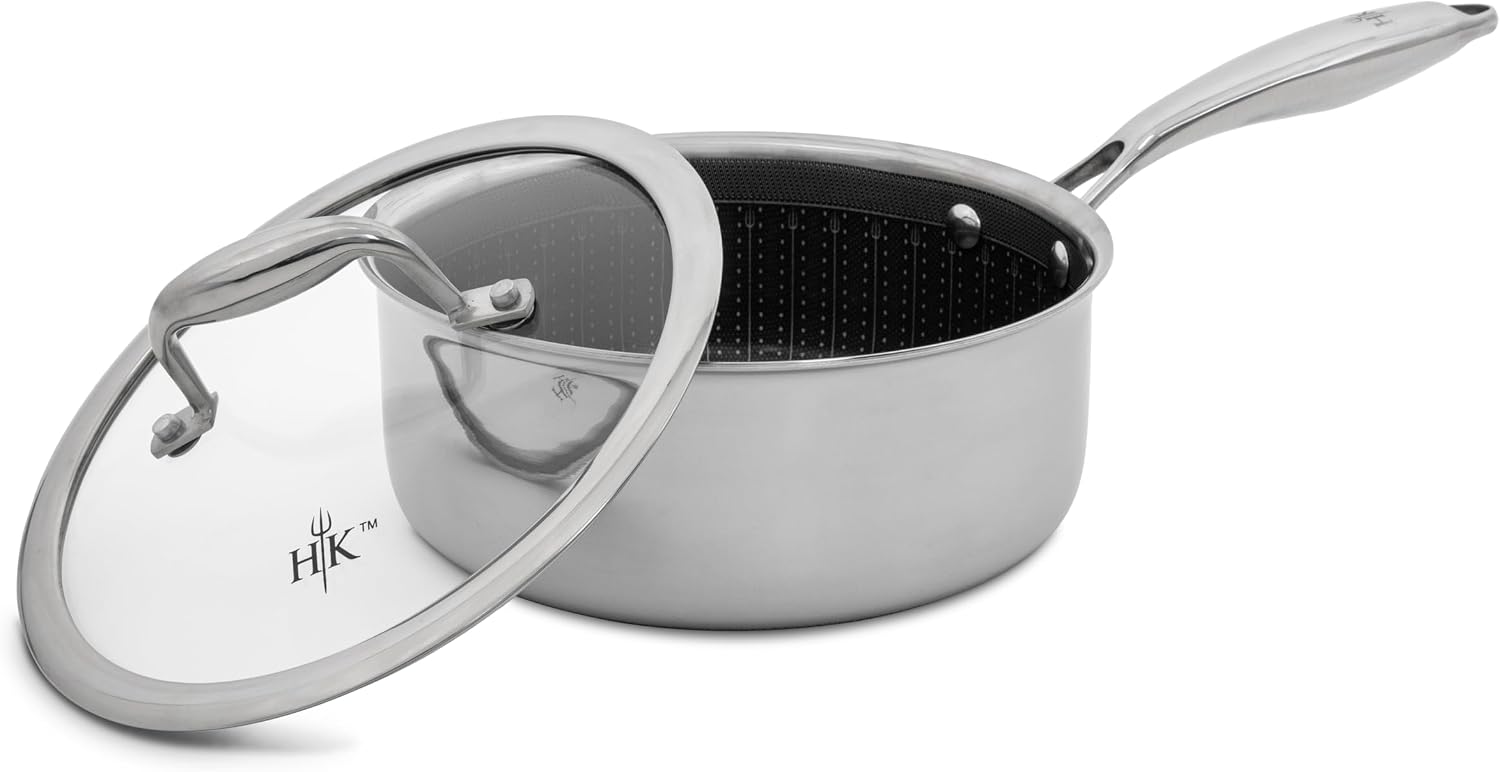 6-Piece Hybrid Pot & Lid Cookware Set, Tri-Clad Stainless Steel & PFAS-Free Ceramic Nonstick, Metal Utensil Safe, All Cooktops & Oven Safe - 6 Pcs Pot + Lids Set