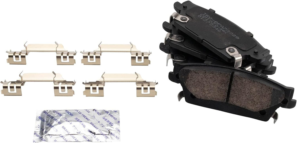 TRQ Performance Rear Brake Pad and Rotor Set Ceramic Vented Coated Slotted Drilled Calipers Compatible with 2004-2009 Cadillac SRX