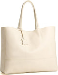 Italian Leather Tote Bag for Women - Large Shoulder Shopper, Fits 16' Laptop, Keychain Holder, Made in Italy