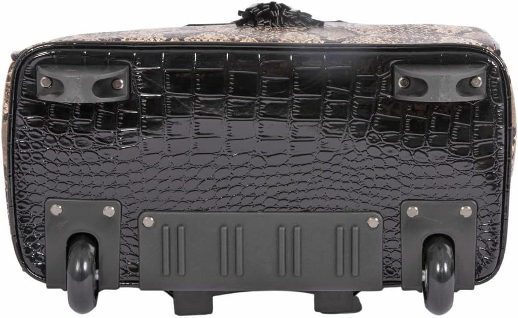 JKM and Company Alligator Compatible With Computer iPad, Laptop Tablet Rolling Tote Bag Briefcase Carryall Bag | Compatible With, Computer, iPad, Laptop, Tablet, Rolling