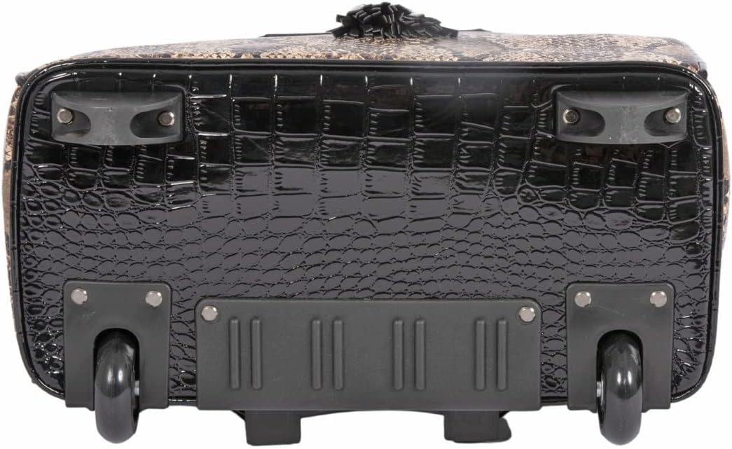JKM and Company Alligator Compatible With Computer iPad, Laptop Tablet Rolling Tote Bag Briefcase Carryall Bag | Compatible With, Computer, iPad, Laptop, Tablet, Rolling