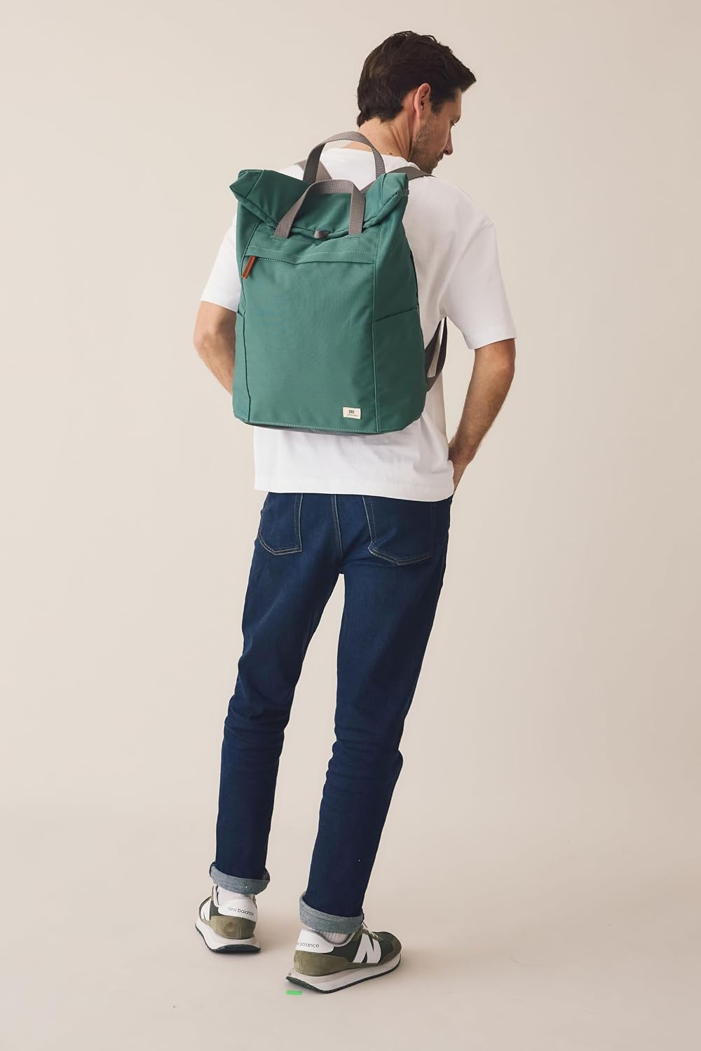ORI LONDON Travel Backpack - Large Water-Resistant Nylon Rolltop Laptop Backpack for Men & Women - The Finchley - Airforce
