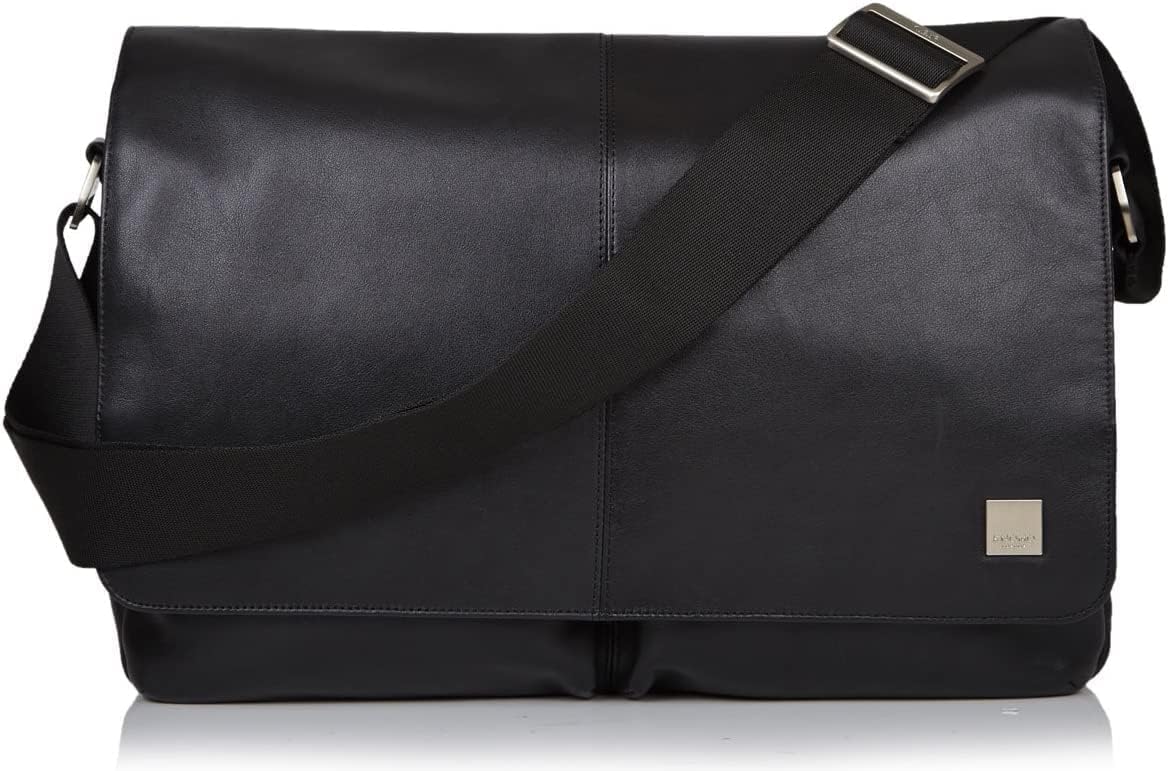 KNOMO Kobe Leather 16 inch Laptop Messenger Bag, Professional Leather Shoulder Bag for Men and Women