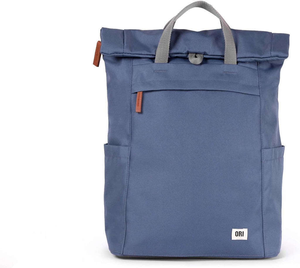 ORI LONDON Travel Backpack - Large Water-Resistant Nylon Rolltop Laptop Backpack for Men & Women - The Finchley - Airforce