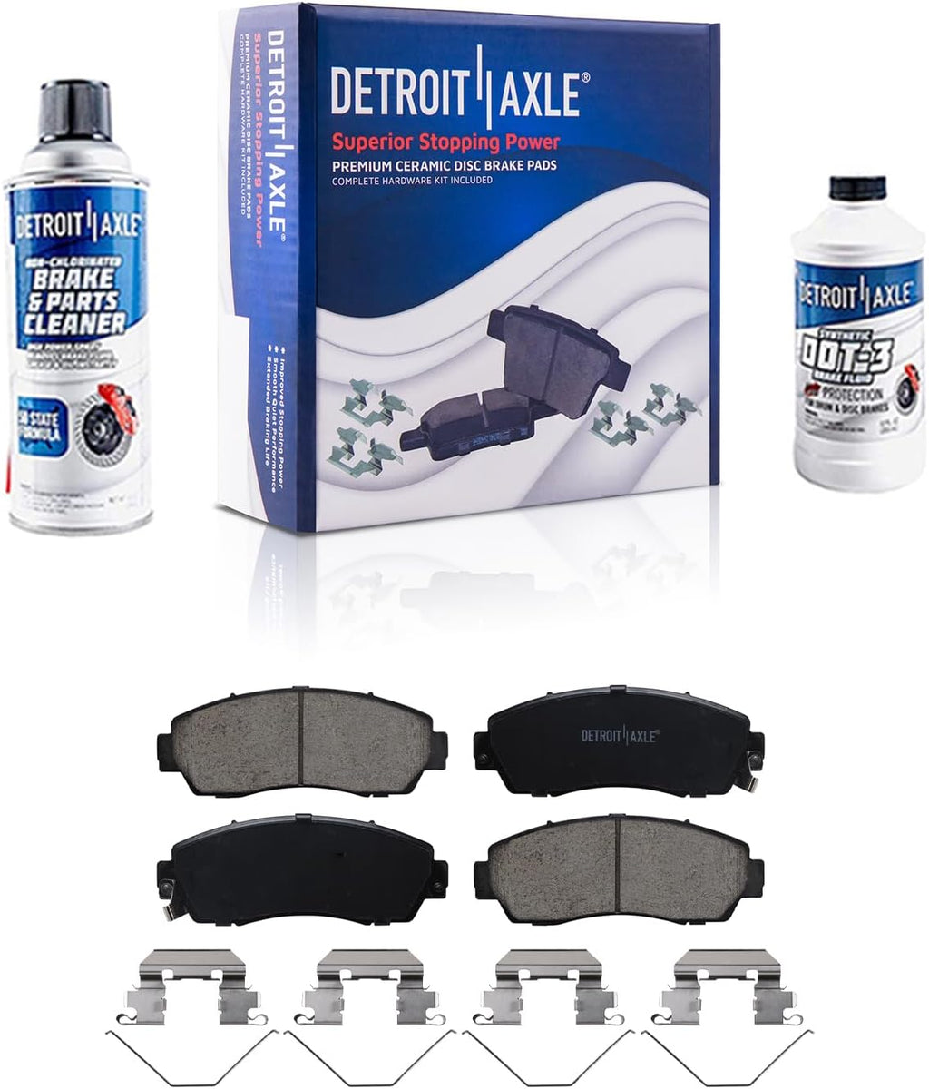 Detroit Axle - Front and Rear Brake Rotors Pads + Wheel Hub Bearings Replacement for 2015-2017 Honda Odyssey - 12pc Set