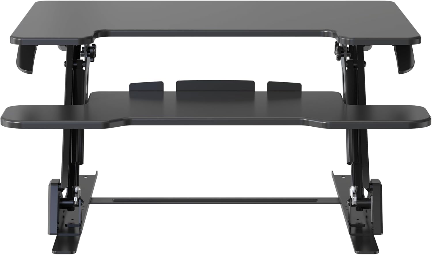 Standing Desk Converter 32 x 24 Inches - Height Adjustable Sit to Stand Riser with Keyboard Tray, Ergonomic Workstation for Home Office, Black