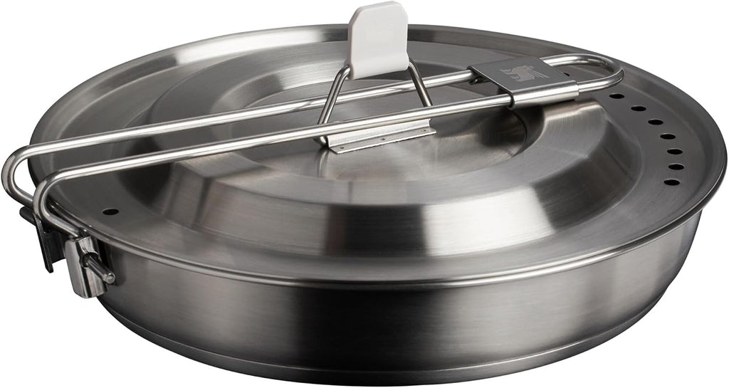 STANLEY Wildfare Pro 15-Piece Stainless Steel Fry Pan Cook Set | 8.75 in Fry Pan with Fold & Lock Handle | Plates and Utensils | Camping Essentials for Your Camp Kitchen | BPA-Free