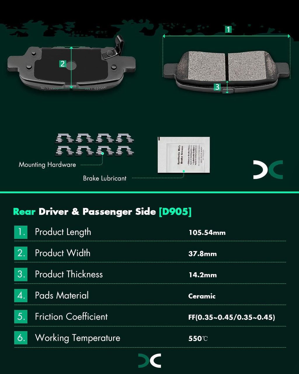 SCITOO Rear 11.5' Brake Pads and Rotors Kits Fit For Nissan Rogue 2008 2009 2010 2011 2012 2013 2014 2015 2016 2017
